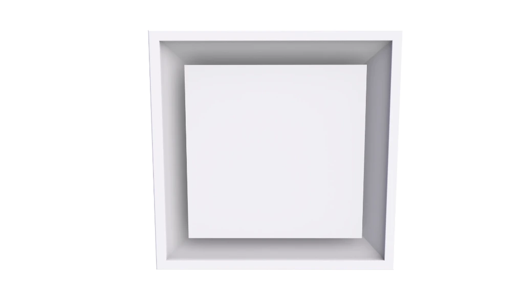 CS400 - DIFFUSEUR PLAFONNIER ARCHITECTURAL CARRÉ AVEC NOYAU RÉGLABLE (100, 253x253, Non, RAL9003M)