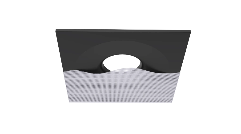 DG300 - GEPERFOREERD PLAFONDROOSTER MET STERK COANDA-EFFECT (100, RAL9003M)