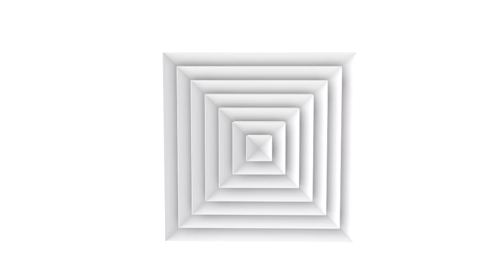 EG400 - MULTIDIRECTIONAL DIFFUSER WITH 4-WAY PATTERN (150x150, 594x594, RAL9003M)