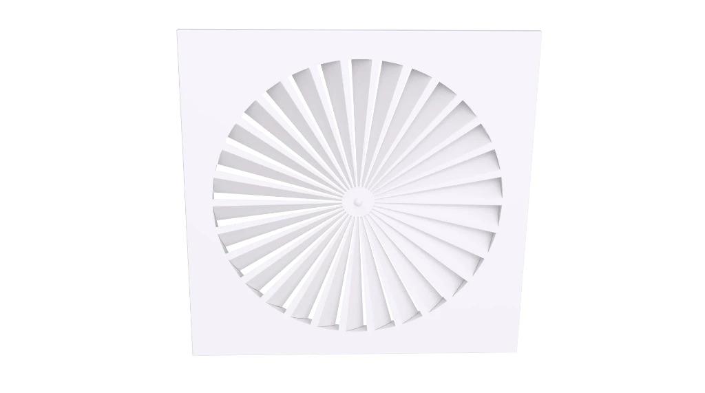 WS400 - SQUARE SWIRL DIFFUSER WITH FIXED BLADES (125, RAL9003M)